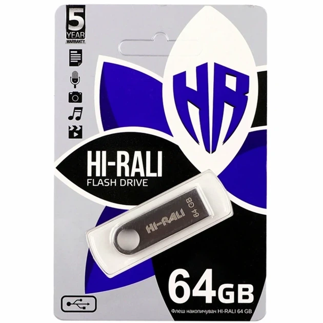 USB флешка 64Гб черный металл для хранения и переноса данных Hi-Rali Shuttle - Фото 2 USB флешка 64Гб черный металл для хранения и переноса данных Hi-Rali Shuttle - изображение 2