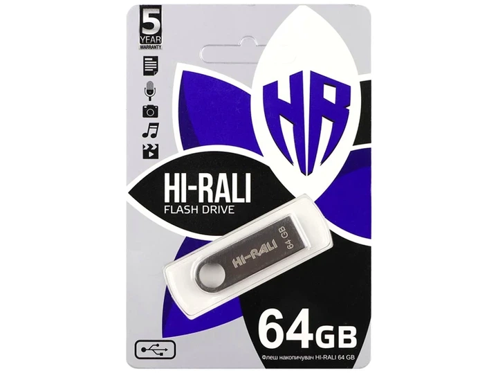 USB флешка 64Гб черный металл для хранения и переноса данных Hi-Rali Shuttle - Фото 5 USB флешка 64Гб черный металл для хранения и переноса данных Hi-Rali Shuttle - изображение 5