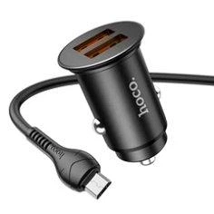 Авто зарядний пристрій Hoco NZ1 36Вт 2 USB Micro алюмінієвий сплав сірий - Фото 6 Авто зарядний пристрій Hoco NZ1 36Вт 2 USB Micro алюмінієвий сплав сірий - зображення 6
