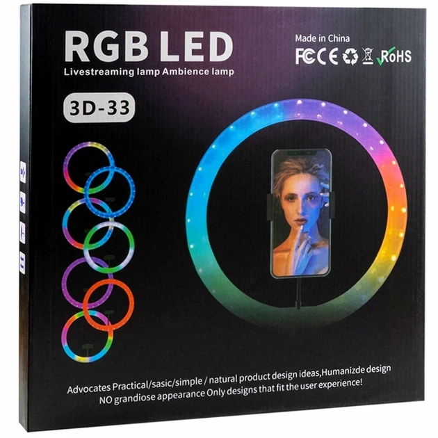 Лампа RGB Crystal 3D 33 см 120 светодиодов с USB питанием прозрачная для фото и видео съемки - изображение 2