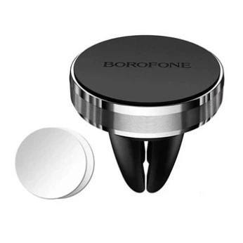 Автодержатель Borofone BH8 Черный магнитный для смартфона крепление на вентиляционную решетку два металлических пластины - изображение 4