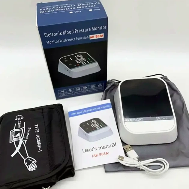 Автоматичний тонометр на плече із пам'яттю для двох користувачів USB батарейки LED дисплей - зображення 7