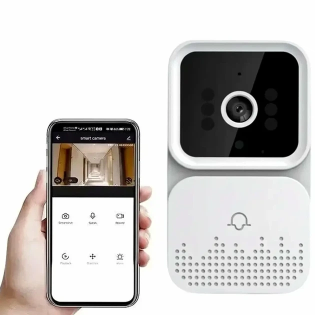 Бездротовий Wi-Fi дверний дзвінок з відеокамерою 150 м 10 мВт 5 В USB білий - зображення 5