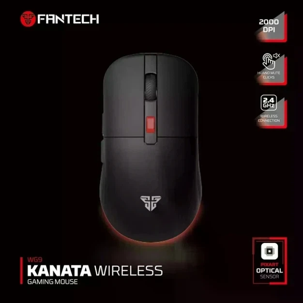 Беспроводная игровая мышь Fantech WG9 Kanata черный 2.4GHz 6 кнопок 600mAh ABS пластик 122x67x40мм - Фото 5 Беспроводная игровая мышь Fantech WG9 Kanata черный 2.4GHz 6 кнопок 600mAh ABS пластик 122x67x40мм - изображение 5