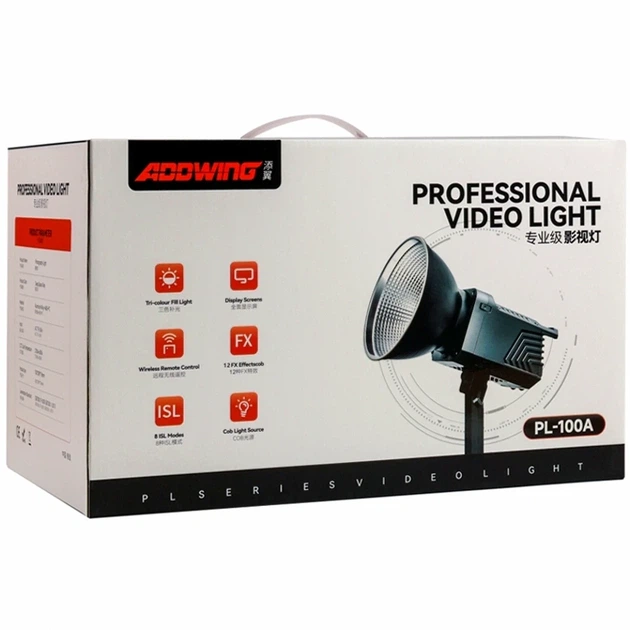 LED лампа Adowing Professional Video Light PL-100A-01 100W серый ABS алюминиевый сплав для студийной и мобильной съёмки - Фото 2 LED лампа Adowing Professional Video Light PL-100A-01 100W серый ABS алюминиевый сплав для студийной и мобильной съёмки - изображение 2