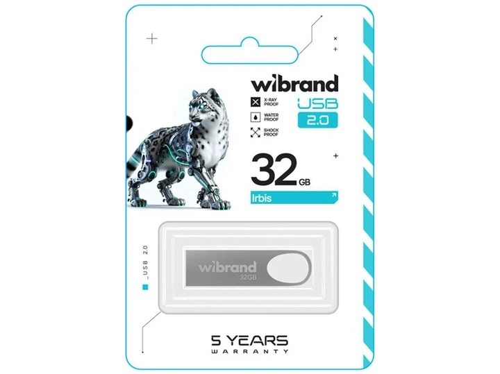USB флешка 32 Гб металл серебро для хранения данных Wibrand Irbis - Фото 6 USB флешка 32 Гб металл серебро для хранения данных Wibrand Irbis - изображение 6