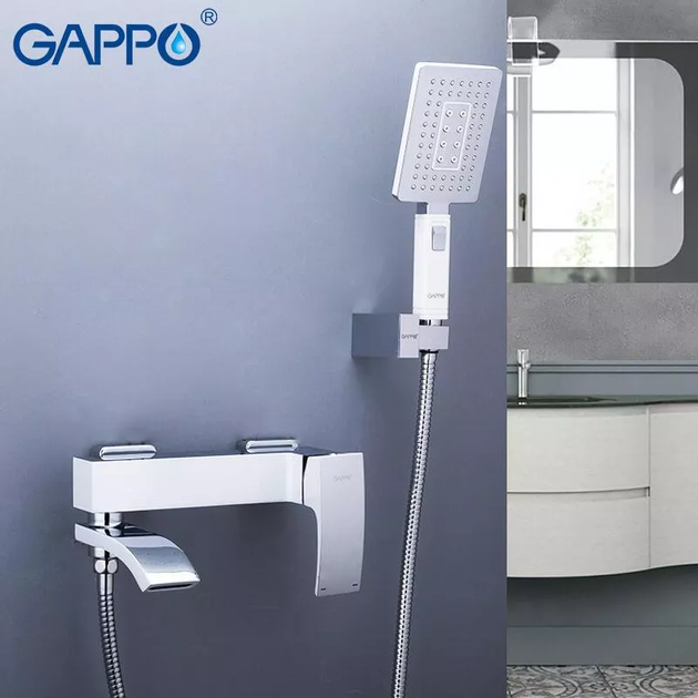 Змішувач для ванни G3207-8, білий/хром GAPPO G3207-8 - изображение 2