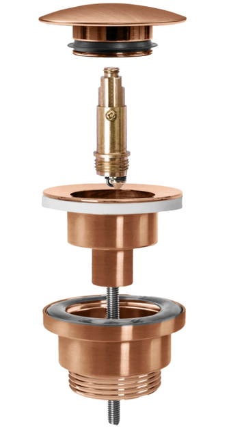 Донный клапан для умывальника Rea Click-Clack универсальный brushed copper REA-A5632 - изображение 2