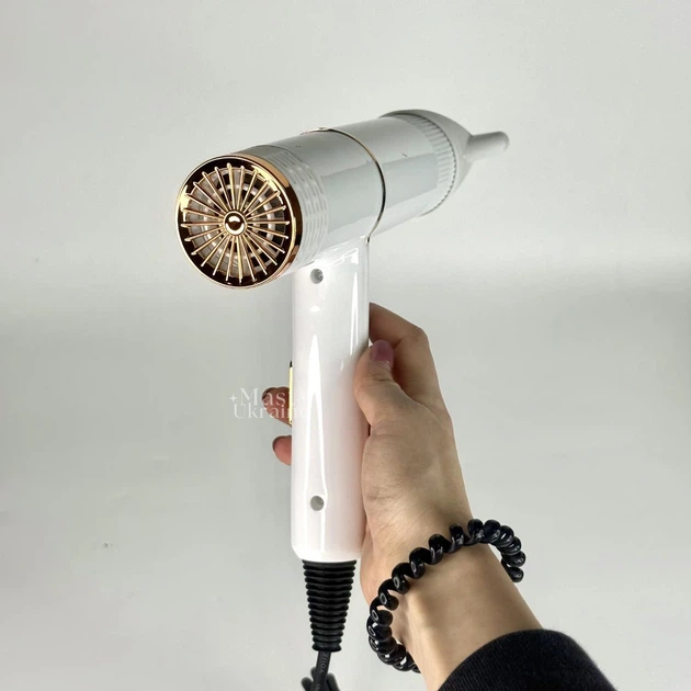 Профессиональный фен для укладки с ионизацией DRY HAIR EFFICIENTLY, универсальный фен для волос с 3 режимами работы и защитой от перегрева, компактный и мощный фен для сушки и укладки, белый, DHE-026-White - изображение 7