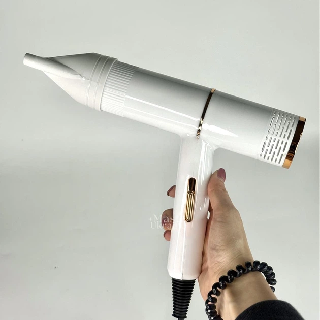 Профессиональный фен для укладки с ионизацией DRY HAIR EFFICIENTLY, универсальный фен для волос с 3 режимами работы и защитой от перегрева, компактный и мощный фен для сушки и укладки, белый, DHE-026-White - изображение 8