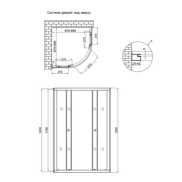 Душевая кабина Lidz Latwa SC90x90.SAT.LOW.FR, стекло Frost 4 мм без поддона - изображение 2