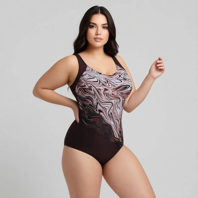 Купальник слитный Z.Five 56661124 коричневый 56 (4XL) грудь 4D-5E-6F бедра 121-125 см - изображение 2