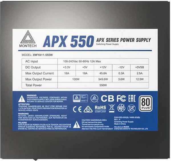 Zasilacz Montech APX 550W (4710562741087) - obraz 4