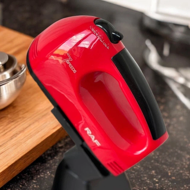Міксер кухонний RAF R6637 250W з чашею 2 л, ручний та стаційний, 7 швидкостей, вінчики та гаки для тесту, міксер для дому, електричний міксер з металевою чашею - зображення 5