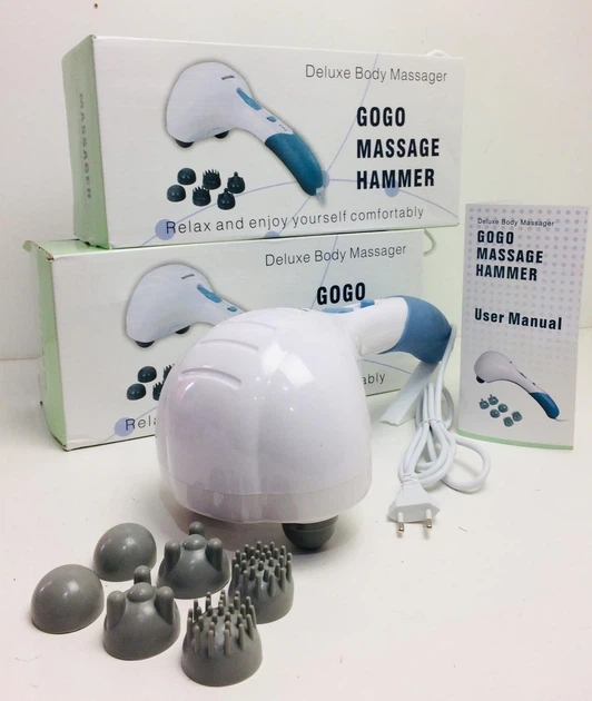 Електричний ударний масажер Maxmer Massage Hammer HSM-50307 GOGO Massage 730 вібромасажор для шиї плечей спини рук - изображение 2
