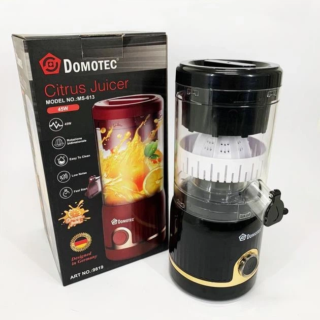 Блендер Domotec MS-613 електричний 250 мл з чашею подрібнювача, реверсивне обертання, тиха робота, для смузі та дитячого харчування, пластиковий корпус, Чорний - изображение 3