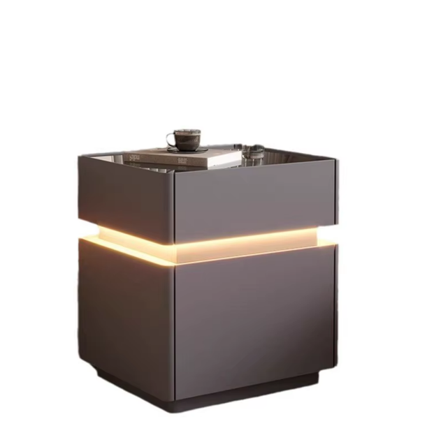 Смарт-тумба для дому XXF02 з LED-підсвіткою, сейфом, бездротове заряджання, Bluetooth, Сіра - Фото 1 Смарт-тумба для дому XXF02 з LED-підсвіткою, сейфом, бездротове заряджання, Bluetooth, Сіра - зображення 1