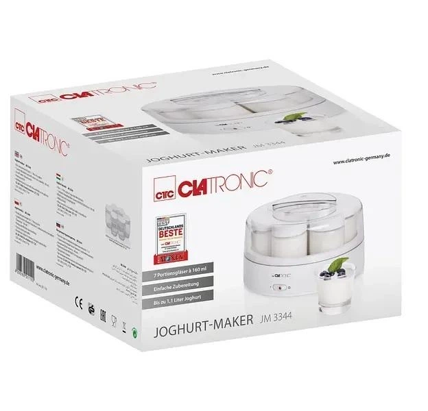 Йогуртниця Clatronic JM 3344 7 баночок | 18 Вт | автоматичне приготування йогурту | скляні ємності - зображення 6