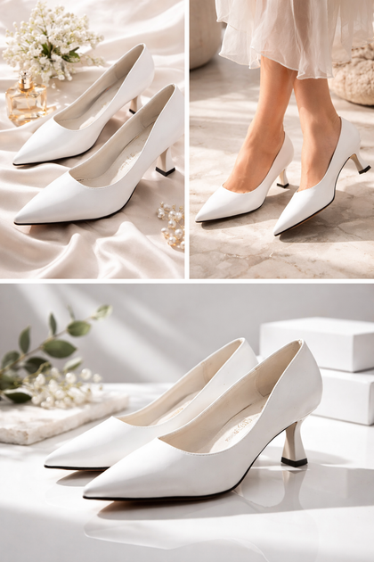 Туфли с острым носком на низком каблуке Meideli Женские Белый 36 (23 cм) (f976 white) - изображение 3