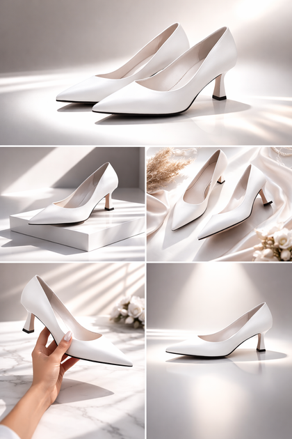 Туфли с острым носком на низком каблуке Meideli Женские Белый 36 (23 cм) (f976 white) - изображение 4