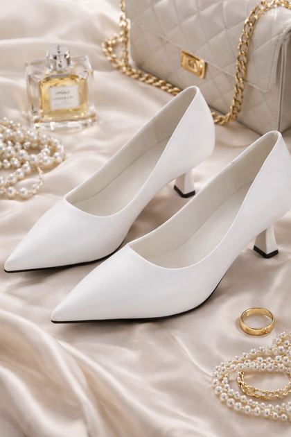 Туфли с острым носком на низком каблуке Meideli Женские Белый 36 (23 cм) (f976 white) - изображение 5