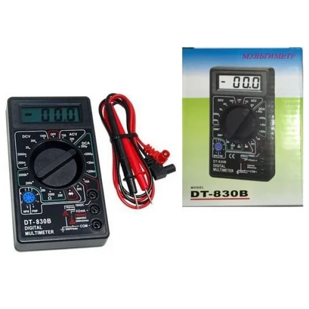 Универсальный мультиметр DT 830B вольтметр, амперметр цифровой тестер с большим экраном 1001 - Фото 8 Универсальный мультиметр DT 830B вольтметр, амперметр цифровой тестер с большим экраном 1001 - изображение 8