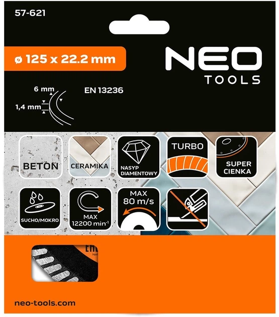 Диск алмазний Neo Tools Turbo 125 x 22.2 мм (5906692011506) - зображення 2