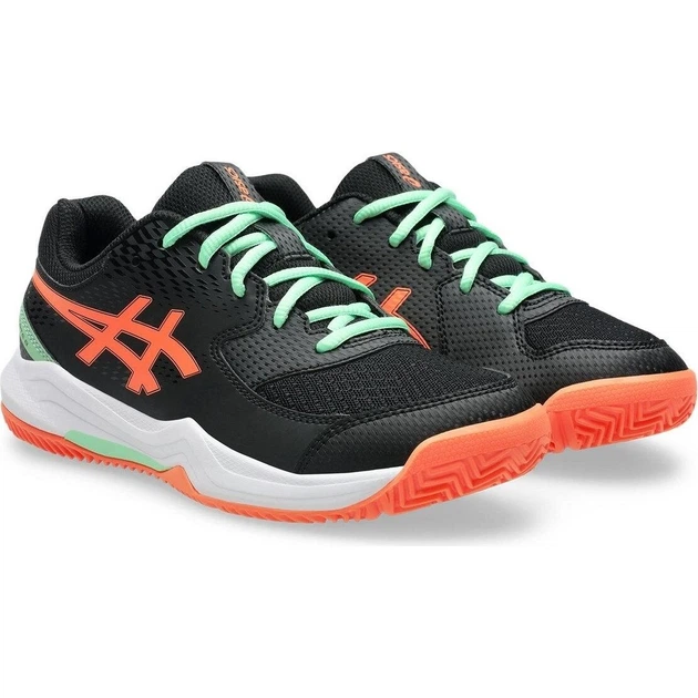 Кросівки тенісні дитячі Asics GEL-DEDICATE 8 PADEL чорно-помаранчево-м'ятні 37 1044A064-002 - зображення 2