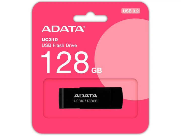 USB флеш накопичувач ADATA 128 GB UC310 USB 3.2 Black (UC310-128G-RBK) - Фото 4 USB флеш накопичувач ADATA 128 GB UC310 USB 3.2 Black (UC310-128G-RBK) - изображение 4