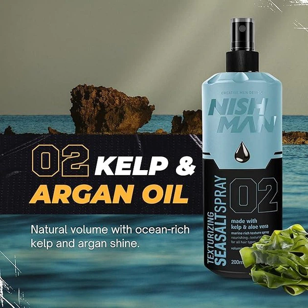 Солевой спрей для стилизации волос Nishman Texturizing Sea Salt Spray 02 200 мл - Фото 2 Солевой спрей для стилизации волос Nishman Texturizing Sea Salt Spray 02 200 мл - изображение 2