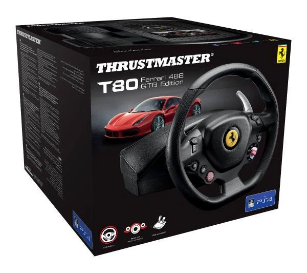 Комплект руль педалі Thrustmaster T80 Ferrari 488 GTB Edition PC/PS4/PS5 Black (4160672) - изображение 3