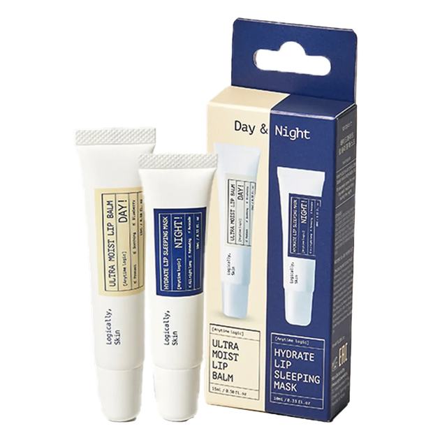 Набор средств по уходу за губами (бальзам и ночная маска) Logically, Skin Day & Night Lip Care Duo - Фото 1 Набор средств по уходу за губами (бальзам и ночная маска) Logically, Skin Day & Night Lip Care Duo - изображение 1