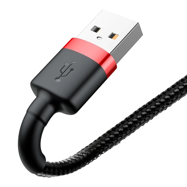 Кабель Baseus Cafule Series Cable USB to Lightning 2.4A 0.5m CALKLF-A19 Red-Black - Фото 5 Кабель Baseus Cafule Series Cable USB to Lightning 2.4A 0.5m CALKLF-A19 Red-Black - зображення 5