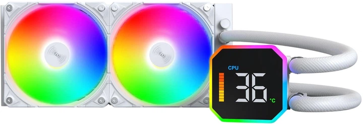 Система рідинного охолодження Montech HyperFlow Digital 240 White - зображення 3