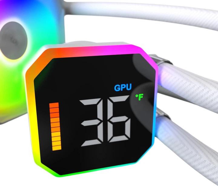 Система рідинного охолодження Montech HyperFlow Digital 240 White - зображення 6