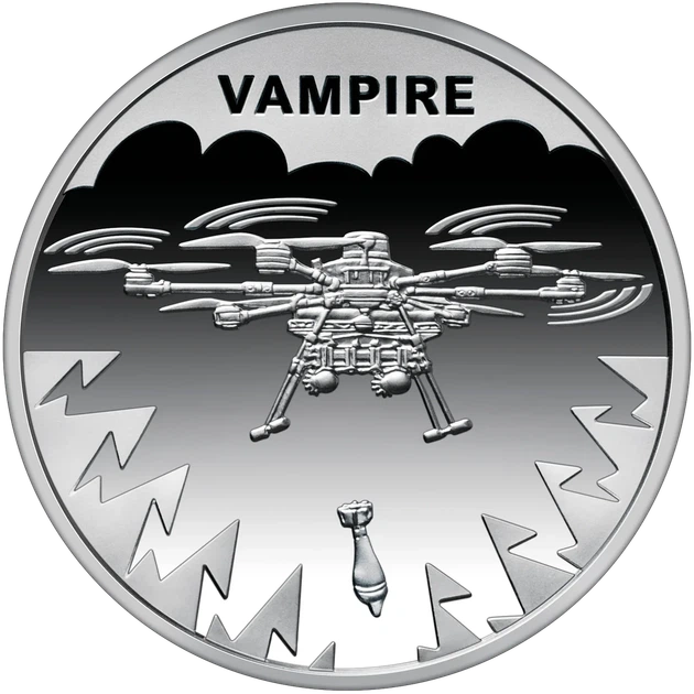 Монет Украинский хлопок. БПЛА "Vampire"` в сувенирной упаковке 5 грн. 2025 нейзильбер C88 - изображение 3