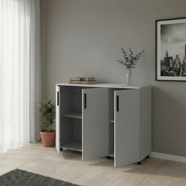 Комод Doros Торн Серый 3 ДСП 135х51.6х80 (41510171) - Фото 6 Комод Doros Торн Серый 3 ДСП 135х51.6х80 (41510171) - изображение 6