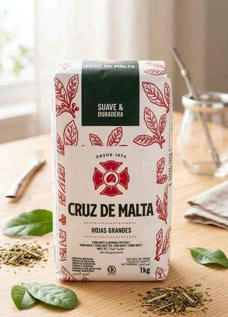 Чай мате (мате) Мате Cruz de Malta Suave & Duradera 1 kg - Фото 1 Чай мате (мате) Мате Cruz de Malta Suave & Duradera 1 kg - зображення 1