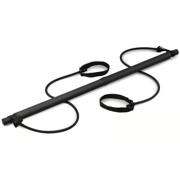 Тренировочная палка с эспандерами Hop-Sport HS-T090GS Black для пилатеса и фитнеса - изображение 2