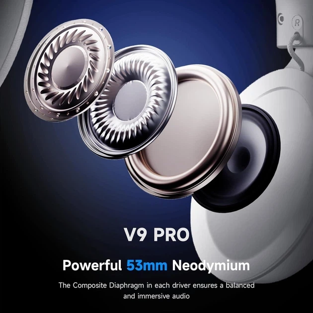 Наушники беспроводные MCHOSE V9 Pro White (6973654168805) - Фото 3 Наушники беспроводные MCHOSE V9 Pro White (6973654168805) - изображение 3