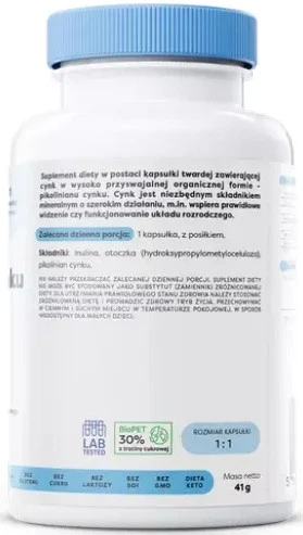 Cynk Osavi Pikolinian Cynku 50 mg 120 kapsułek (5904139921050) - obraz 3