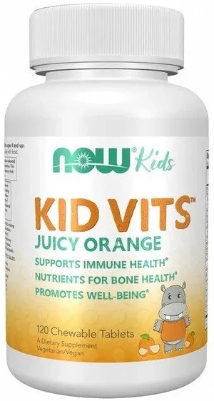 Kompleks witaminowo-mineralny dla dzieci Now Foods Kid Vits Juicy Orange 120 tabletek do ssania (733739038838) - obraz 1