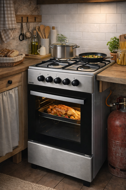 Плита газова Milano ML55G1/07 Inox 50×50 см, газ-контроль, духовка 46 л, 4 конфорки - зображення 3