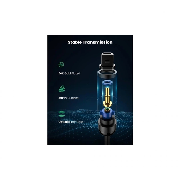 Кабель мультимедійний Optical Toslink 1.0m AV122 black Ugreen (70890) - зображення 4