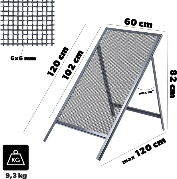 Sito budowlane Kadax do piachu Pareto 120 x 60 cm 6 mm K10448  (5906638300886) - obraz 5