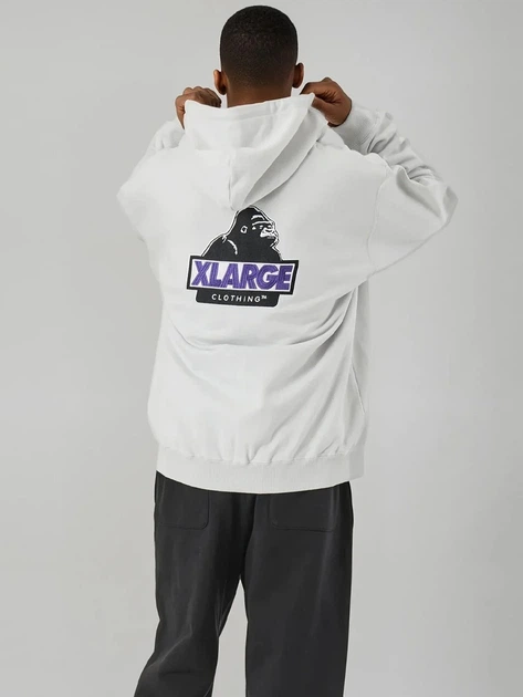 Bluza męska rozpinana streetwear z kapturem XLARGE 201253012011-11 L Szara (800070350310) - obraz 2