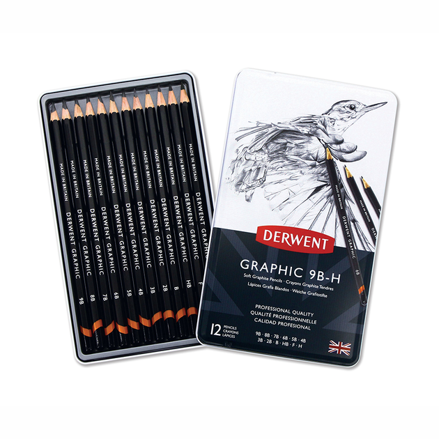 Графітні олівці Graphic Soft 12шт Derwent - изображение 2