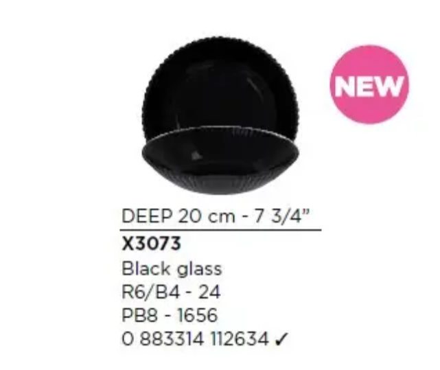 Чёрный рифлёный салатник Luminarc Bloom Black из стеклокерамики 200 мм (X3073) - изображение 2