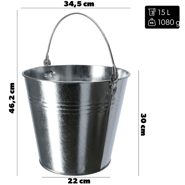 Wiadro ocynkowane Kadax Ruby 34.5 cm 15 L K2513 (5903699415283) - obraz 3