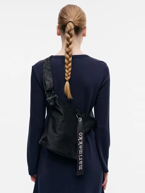 Сумка крос-боді через плече жіноча тканинна середня Marimekko 91923009 Чорна (800070298475) - зображення 2